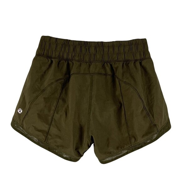 Lululemon Miles Ahead Womens 4 Olive Green Running Shorts Athleisure Sporty Gym - Picture 2 of 10